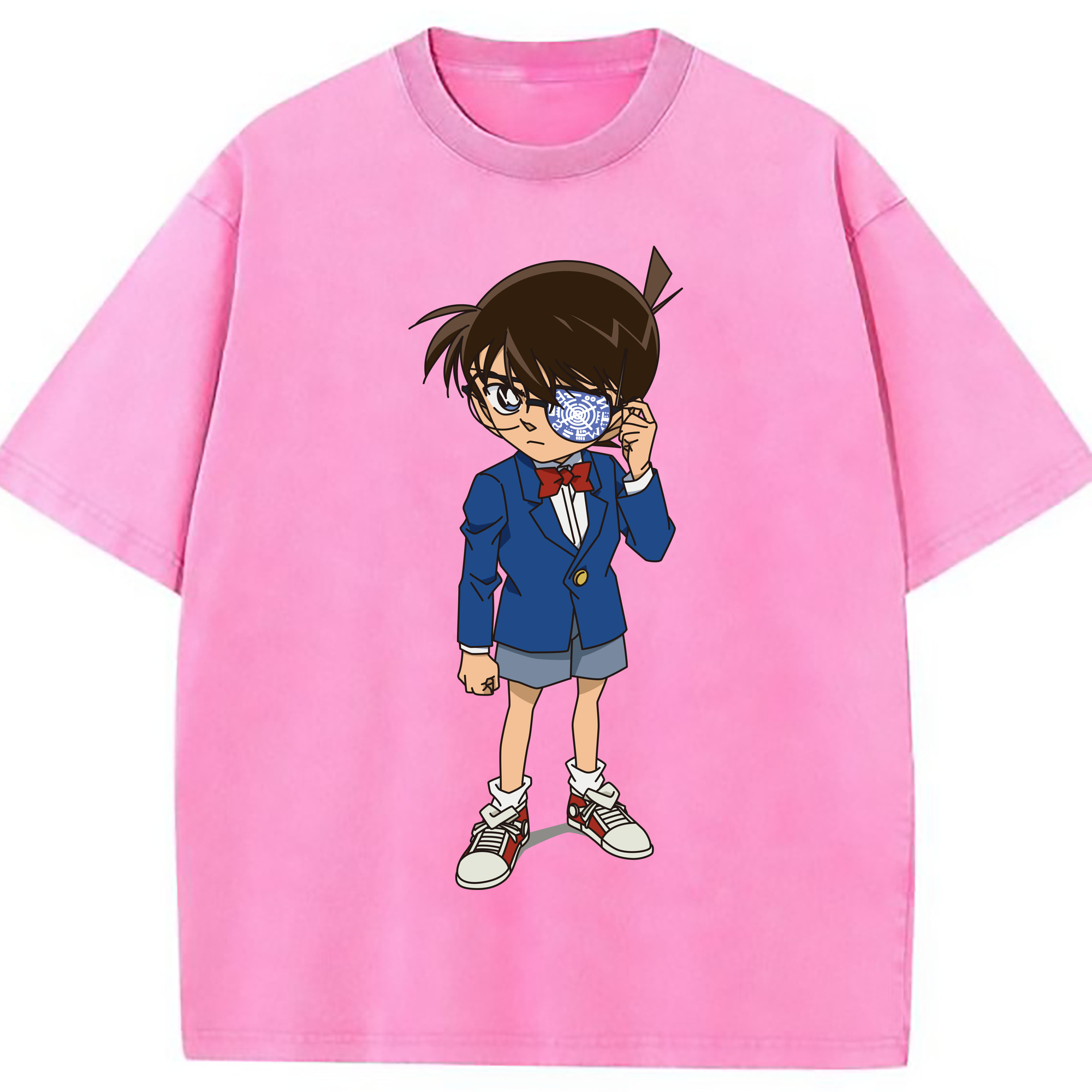 （画像用） 名探偵コナン 江戸川 コナン Detective Conan Conan Edogawa 綿100% ヴィンテージ風 半袖Tシャツ（フロントプリント）